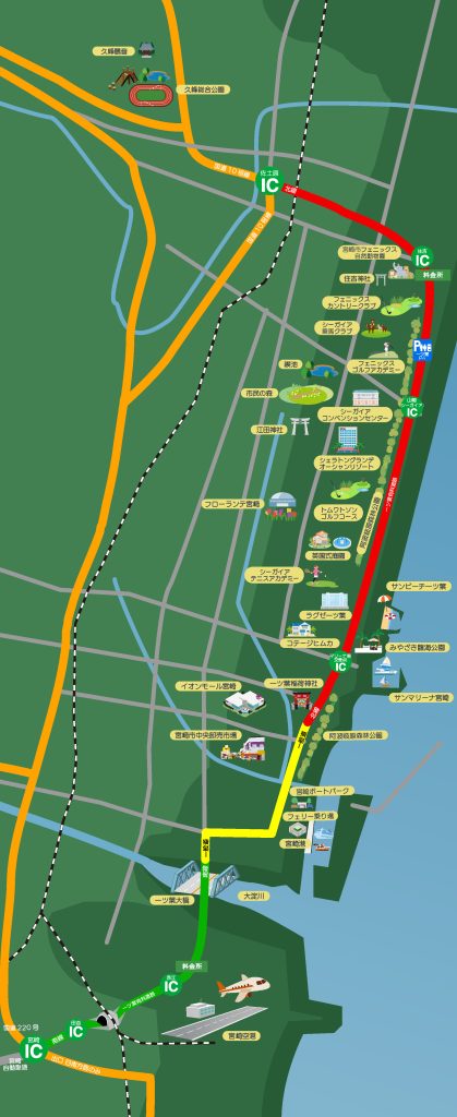 一ッ葉有料道路周辺スポット地図